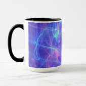 Abstract Blauw en Roze Zirly Fractal Mok (Links)