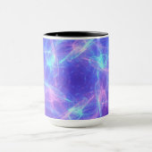 Abstract Blauw en Roze Zirly Fractal Mok (Midden)