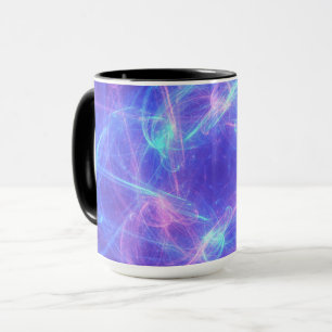 Abstract Blauw en Roze Zirly Fractal Mok