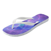 Abstract Blauw en Roze Zirly Fractal Teenslippers (Schuin)