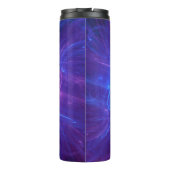 Abstract Blauw en Roze Zirly Fractal Thermosbeker (Achterkant)