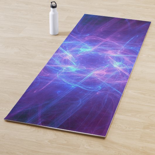 Abstract Blauw en Roze Zirly Fractal Yogamat (In situ)