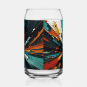 Abstract blauw en Sinaasappel 607 Blikvorm Glas (Rechts)