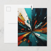 Abstract blauw en Sinaasappel 607 Briefkaart (Voorkant / Achterkant)