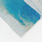 Abstract Blauw en Sinaasappel Moderne Kunst Fleece Deken (Hoek)