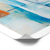 Abstract Blauw en Sinaasappel Moderne Kunst Poster (Hoek)