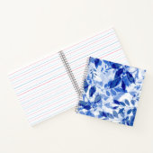 Abstract Blauw en Wit Bladeren Notitieboek (Binnen)