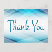 Abstract blauw en wit dank u Briefkaart (Voorkant)