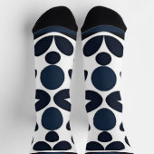 Abstract Blauw en Wit Geometrisch Patroon Sokken (Top)