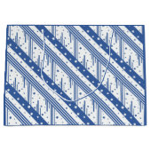 Abstract blauw en wit groot cadeauzakje (Voorkant)