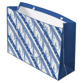 Abstract blauw en wit groot cadeauzakje (Achterkant Gekanteld)