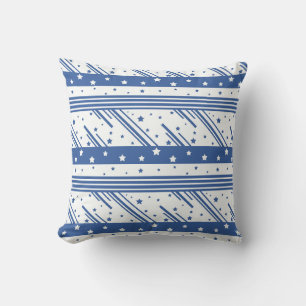Abstract blauw en wit kussen
