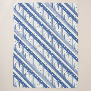 Abstract blauw en wit sherpa deken