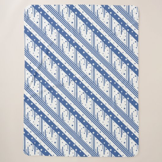 Abstract blauw en wit sherpa deken (Voorkant)