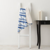 Abstract blauw en wit sherpa deken (In situ)