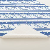 Abstract blauw en wit sherpa deken (3/4)