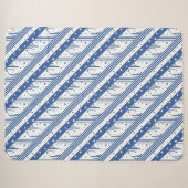 Abstract blauw en wit sherpa deken (Voorkant (horizontaal))