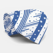 Abstract blauw en wit stropdas (Opgerold)