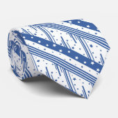 Abstract blauw en wit stropdas (Opgerold)