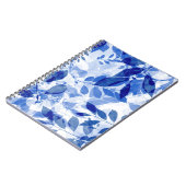 Abstract blauw en witte bladeren Foto Notitieboek (Linkerzijde)