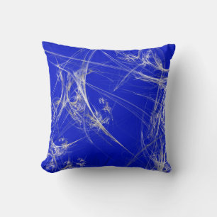 Abstract Blauw en Witte Fractal Pillow Kussen