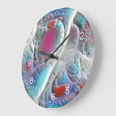 Abstract blauw en witte quilt - roze en cyaan frac grote klok (Hoek)