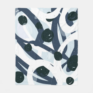 Abstract blauw en zeemanspenseelschilderij illus fleece deken