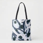Abstract blauw en zeemanspenseelschilderij illus tote bag (Voorkant)