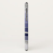 Abstract blauw en zilver gepersonaliseerd Case-Mate iPhone case (Achterkant/links)
