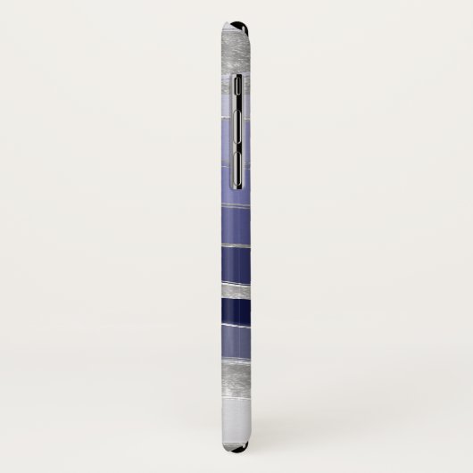 Abstract blauw en zilver gepersonaliseerd Case-Mate iPhone case (Achterkant/links)