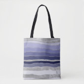 Abstract blauw en zilver gepersonaliseerd tote bag (Voorkant)