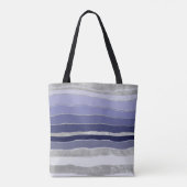 Abstract blauw en zilver gepersonaliseerd tote bag (Achterkant)