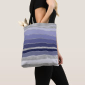Abstract blauw en zilver gepersonaliseerd tote bag (Dichtbij)