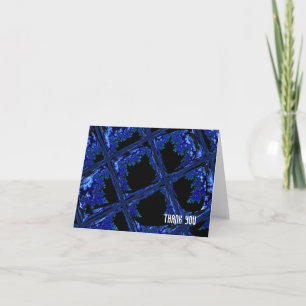 Abstract Blauw en Zwart Dank Je Bedankkaart