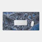 Abstract Blauw en zwart Intricate Fractal Bureaumat (Keyboard & Muis)
