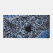 Abstract Blauw en zwart Intricate Fractal Bureaumat (Voorkant)