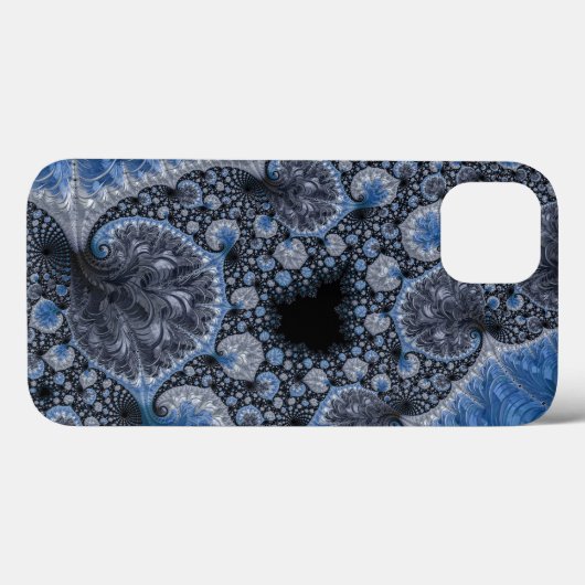 Abstract Blauw en zwart Intricate Fractal Case-Mate iPhone Case (Achterkant (horizontaal))