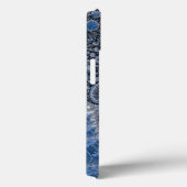 Abstract Blauw en zwart Intricate Fractal Case-Mate iPhone Case (Achterkant / Rechts)