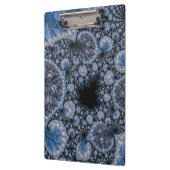 Abstract Blauw en zwart Intricate Fractal Klembord (Links)