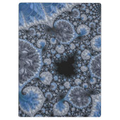 Abstract Blauw en zwart Intricate Fractal Klembord (Achterkant)