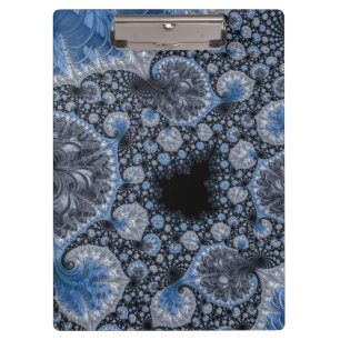 Abstract Blauw en zwart Intricate Fractal Klembord