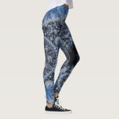 Abstract Blauw en zwart Intricate Fractal Leggings (Rechts)