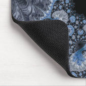 Abstract Blauw en zwart Intricate Fractal Muismat (Hoek)