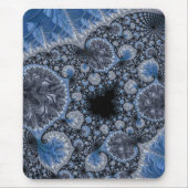 Abstract Blauw en zwart Intricate Fractal Muismat (Voorkant)