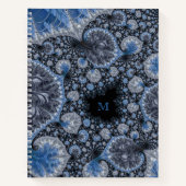 Abstract Blauw en zwart Intricate Fractal Notitieboek (Voorkant)
