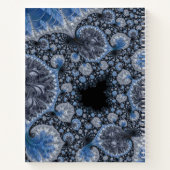 Abstract Blauw en zwart Intricate Fractal Notitieboek (Achterkant)