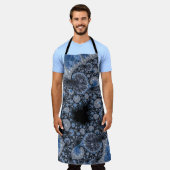 Abstract Blauw en zwart Intricate Fractal Schort (Gedragen)