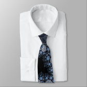 Abstract Blauw en zwart Intricate Fractal Stropdas (Gebonden)