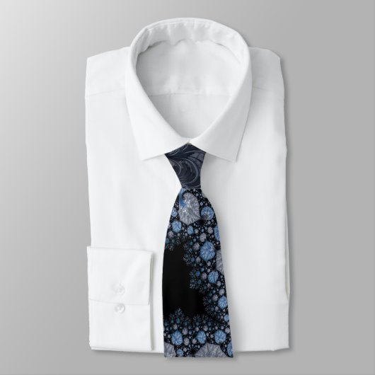 Abstract Blauw en zwart Intricate Fractal Stropdas (Gebonden)