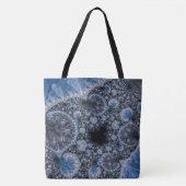 Abstract Blauw en zwart Intricate Fractal Tote Bag (Voorkant)